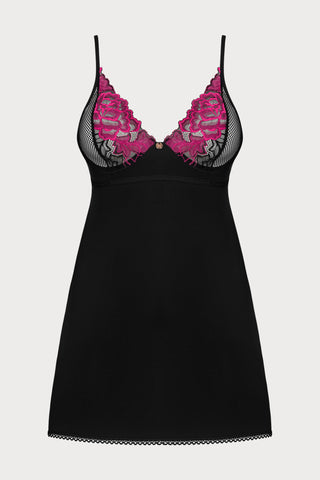 Obsessive Rosenty Chemise & Thong Black