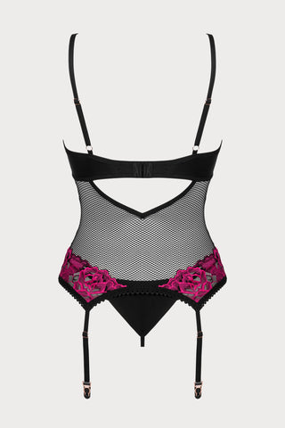 Obsessive Rosenty Corset & Thong Black