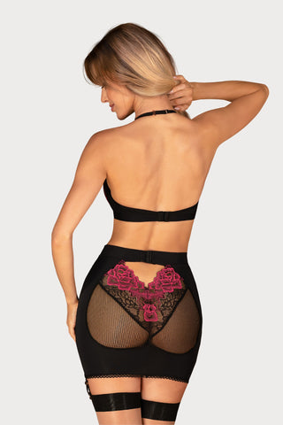 Obsessive Rosenty Top & Suspender Skirt Black