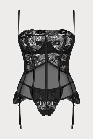 Obsessive Serena Love Underwired Corset & Thong Black