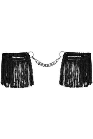 Obsessive Sherila Fringed Cuffs Black