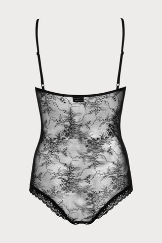 Slevika Crotchless Black Lace Bodysuit