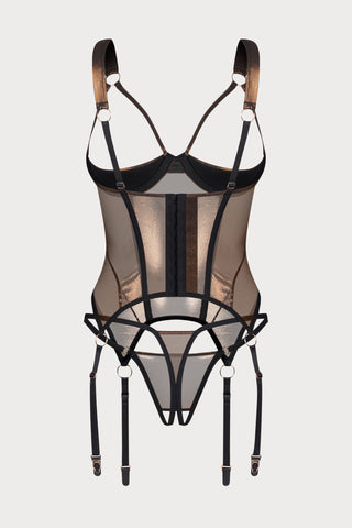 Soranna Cupless Corset & Crotchless Thong