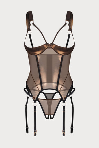 Soranna Cupless Corset & Crotchless Thong