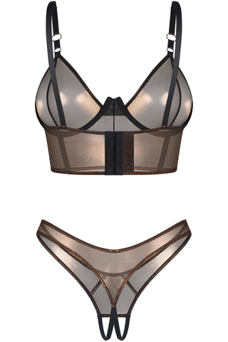 Obsessive Soranna Wire Bra & Crotchless Thong Set