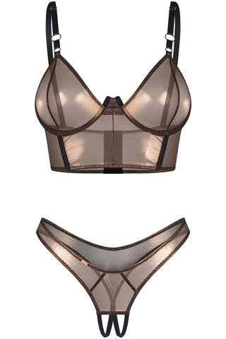 Obsessive Soranna Wire Bra & Crotchless Thong Set