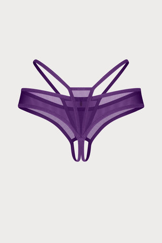 Vibres Purple Crotchless Thong