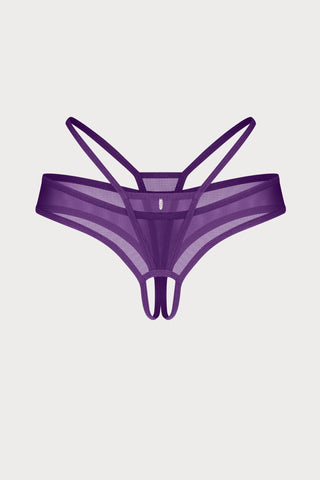 Vibres Purple Crotchless Thong