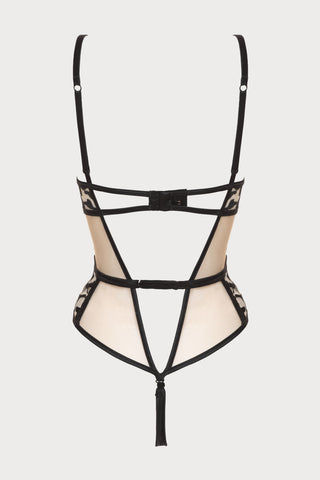 Les Nuits Folles Thong Bodysuit in Black