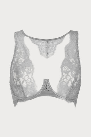 Marlene Fantasy Bra with Swarovski Crystals in Grey, Size UK 32B