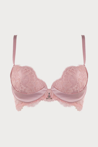 Marlene Push Up Bra with Swarovski Crystals in Pink, Size UK 36DD