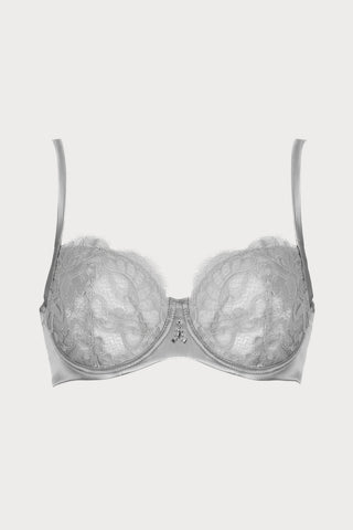 Marlene Underwired Bra with Swarovski Crystals in Grey, Size UK 32C
