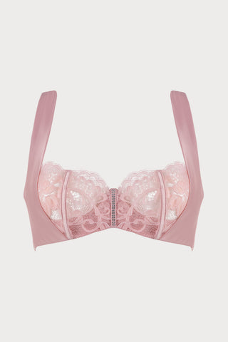 Marlene Underwired Bra with Swarovski Crystals in Pink