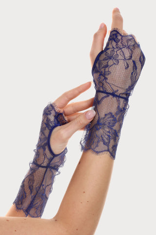 Prelude Pearl Blue Fingerless Gloves - Naughty Knickers