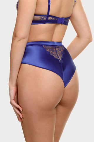 Prelude Pearl Blue Lace & Satin High Waist Brief