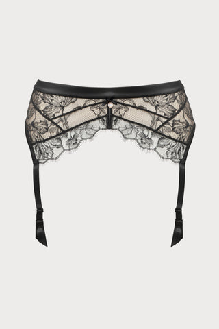 Pearl Black Suspender Belt