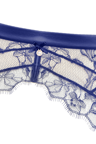 Women's Blue Lace & Satin Suspender Belt by Prelude