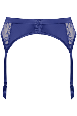 Women's Blue Lace & Satin Suspender Belt by Prelude