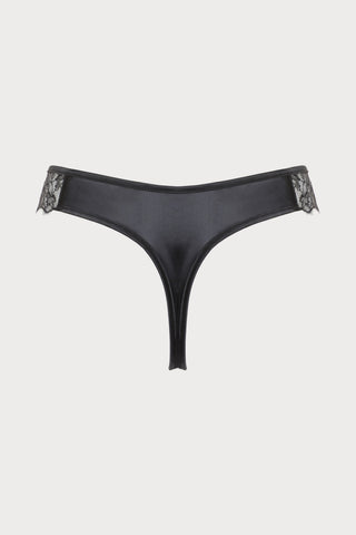 Pearl Black Thong