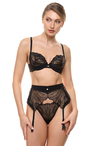 Prelude Seduction Black Lace Push Up Bra