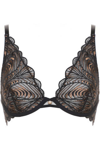 Prelude Black Lace Seduction Underwired Triangle Bra