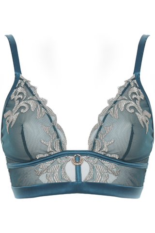 Prelude Venus Teal Embroidery Wireless Bralette