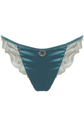 Prelude Venus Teal Satin & Embroidery Brief