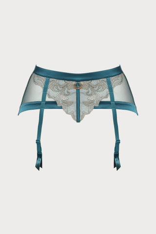 Venus Teal Suspender Belt