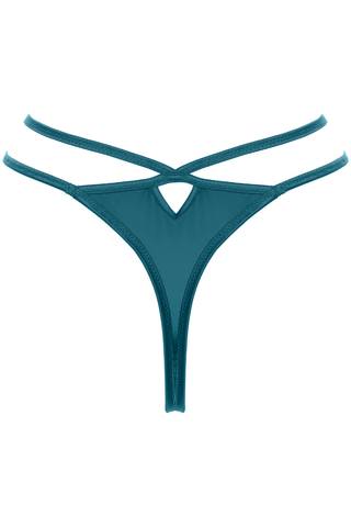 Prelude Venus Teal Tanga Thong - Luxury Embroidered Knickers
