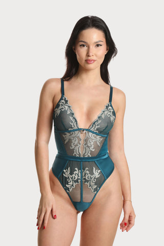 Prelude Venus Teal Thong Bodysuit