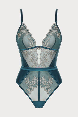 Venus Teal Thong Bodysuit
