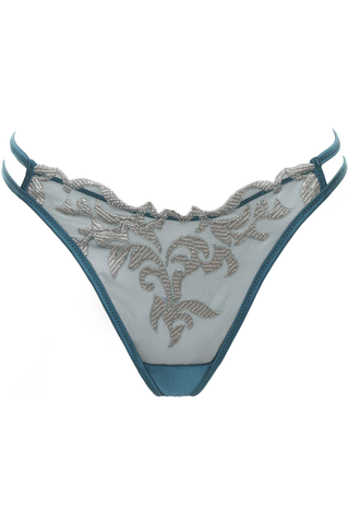 Prelude Venus Teal Thong - Luxury Embroidery Knickers