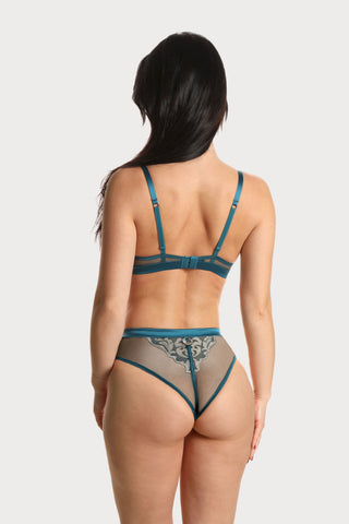 Prelude Venus Teal Embroidery Wired Triangle Bra