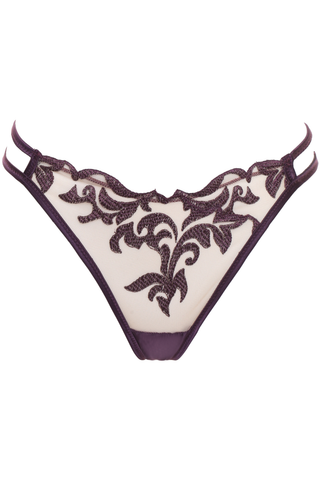 Prelude Venus Violet Thong - Luxury Embroidery Knickers