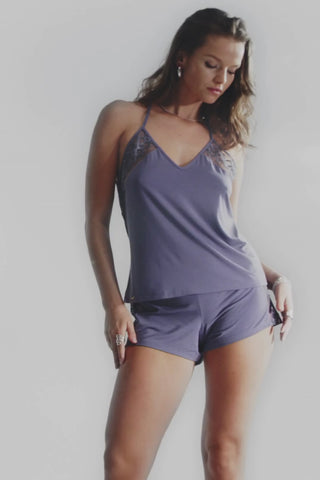 Aubade Blue Modal Camisole with Embroidery Sweet Obsession