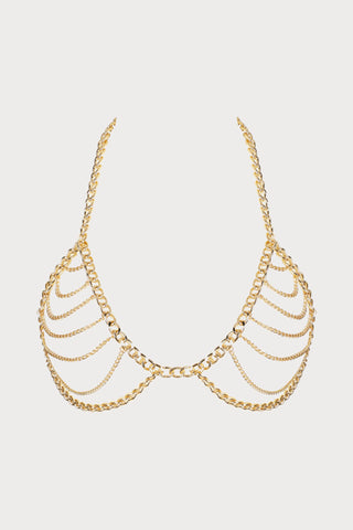 Sarda Mirissa Jewel Chain Bra in Gold - Naughty Knickers