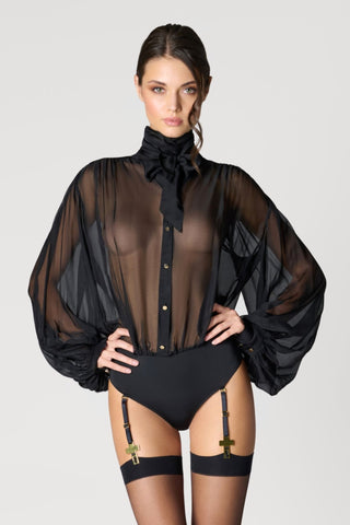 Scandale Inspiration Divine Cross Suspender Straps Black/Gold