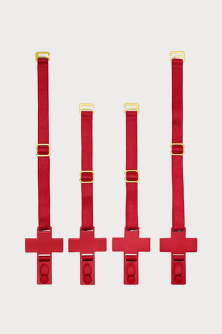 Scandale Inspiration Divine Cross Suspender Straps Red/Gold