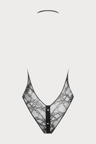 Scandale Jeux Magnétiques Openable Black Lace Bodysuit