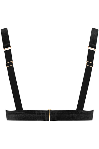 Scandale x Maison Close Rococo Black Velvet Triangle Bra - Naughty Knickers