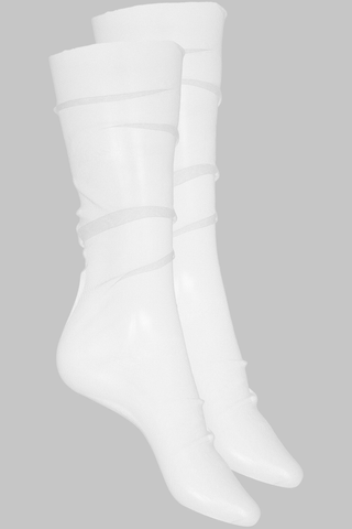 Scandale x Maison Close White Sheer Tulle Socks - Naughty Knickers