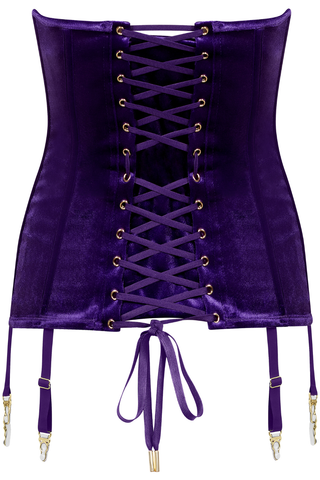 Rococo Purple Velvet Corset with Suspenders