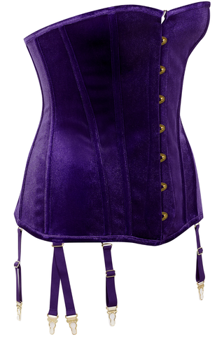 Rococo Purple Velvet Corset with Suspenders