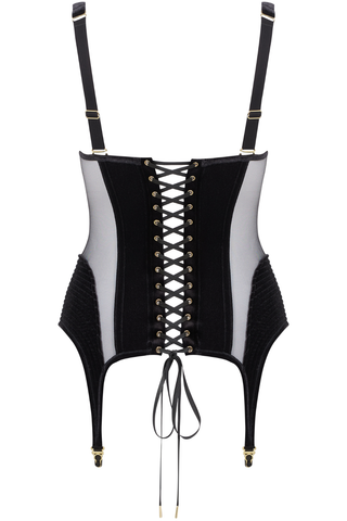 Scandale x Maison Close Rococo Black Open Corset with Suspenders - Naughty Knickers