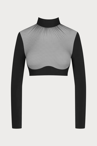 Scandale Nuit Fauve Long Sleeve Scarf Top Black