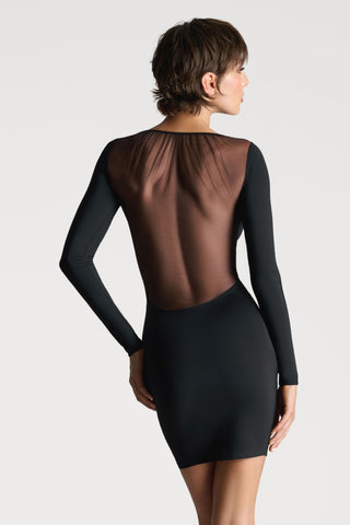 Scandale Nuit Fauve Long Sleeve Short Dress Black