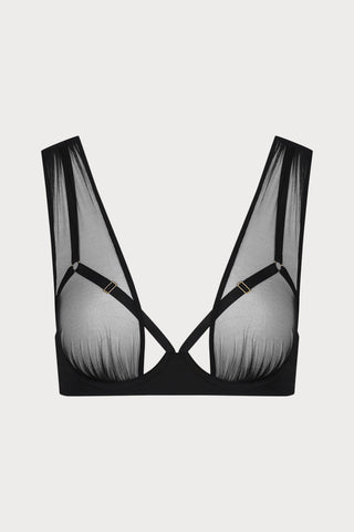 Scandale Nuit Fauve Openable Plunge Bra Black