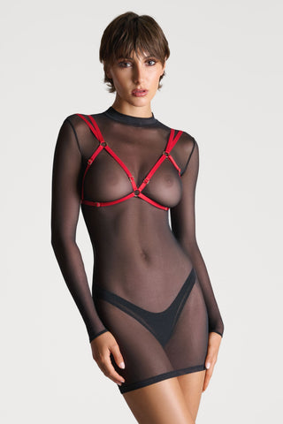 Scandale Parure Signature Open Bra Red