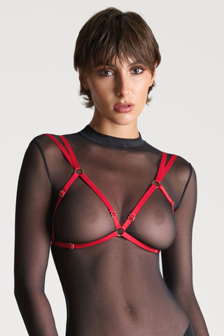 Scandale Parure Signature Open Bra Red