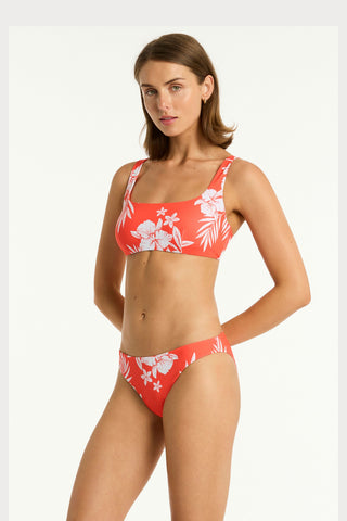 Aloha Cheeky Bikini Bottom in Flame